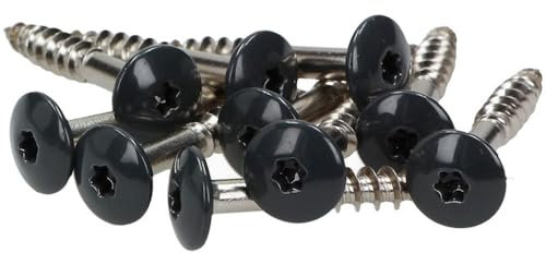 100x MEISTERLING® Fassadenschrauben INOX V2A 4,8 x 32 mm – Flachkopf Torx T20 + 1 Bit – Anthrazit