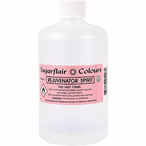 Sugarflair Rejuvenator Spirit, Rejuvenator Spirit For Sugarcraft and Cake Decorating, Food Grade Ethanol, Food Colouring Thinner - 280ml | Food alcohol for food colours, gloss powder and sugar flowers, quick drying