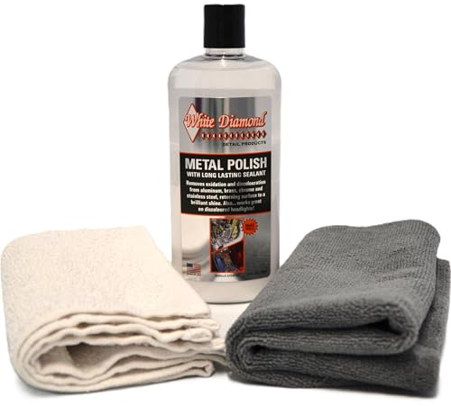 White Diamond Detail Products Metallpolitur mit Frottee- und Mikrofasertuch Vanille duftend mit KOSTENLOSEM Frottee und KOSTENLOSEM Mikrofasertuch
