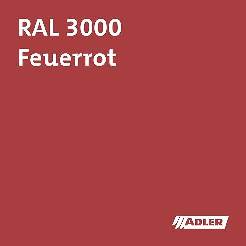 ADLER Kunstharz Glanzlack - RAL3000 Feuerrot 375 ml - Erstklassiger Lack glänzend, geruchsarm mit guter Wetter- und Vergilbungsbeständigkeit und hoher Deckkraft - Kunstharzlack in Bootslack Qualität
