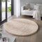Taracarpet Shaggy Teppich Wohnzimmer Venezia Hochflor Langflor Teppiche modern Creme 150 cm rund
