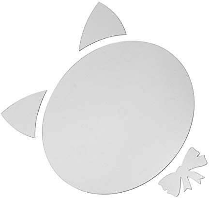 BESPORTBLE Tier Kristall Spiegel Aufkleber DIY Selbstklebende Runde Hase Kätzchen Hirsch Einhorn Muster Wandspiegel Aufkleber Abnehmbare Wandbilder Aufkleber für Kinder Kinder Katze Klein