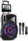 Fenton FT-15LED Portable Karaoke Machine Speaker Set PA System with Bluetooth, 2x Microphones, Disco Light Effect & Tablet Mount - Battery or Mains Powered