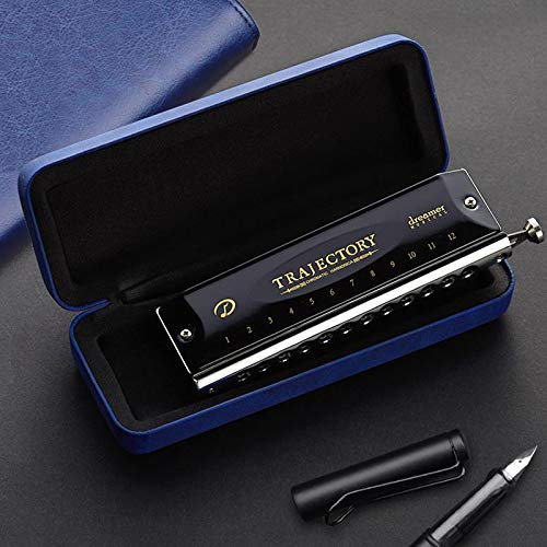 Swan Dreamer Harmonica chromatique 12 trous 48 tonalités en do importé du Japon Coque épaisse Instrument de performance professionnelle pour débutant étudiant adulte Bon cadeau