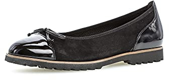 Gabor Damen Klassische Ballerinas, Frauen sportliche Ballerinas,Sommerschuhe,Ausgehschuhe,Abendschuhe,Slip-ons,flach,schwarz (Cognac),40 EU / 6.5 UK