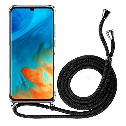CoolGadget Handykette Hülle für Huawei P20 Lite mit Band Schwarz