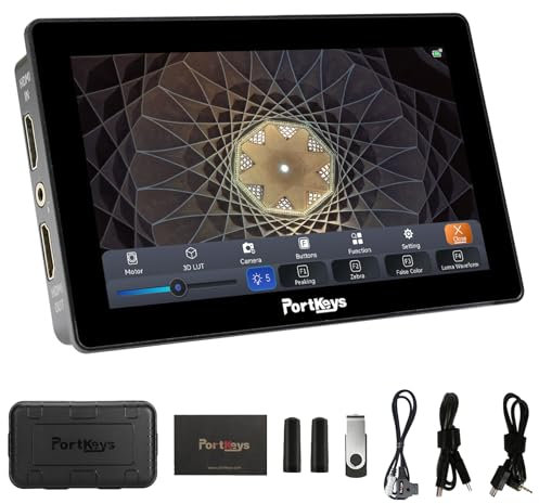 Portkeys LH5P II 5.5 2200 nit 4K HDMI Touchscreen Camera Field Monitor with 3D LUT, False Color, New Peaking, Waveform Function Bluetooth Control Compatible for BMPCC 4K/6K
