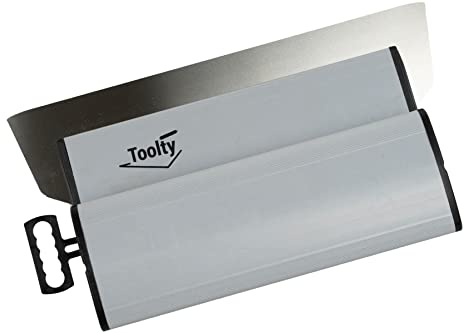 Toolty Skimming Spatula - Finishing Trowel - 250 mm (9.84 inch) - Stainless Steel Blade - with PVC Handle - for Finishing and Smoothing - DIY - TLTY-4844