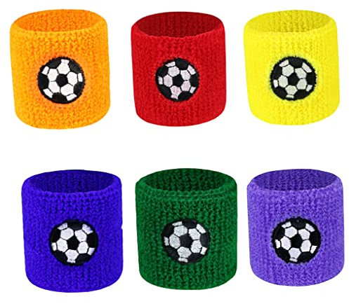 Guangcailun 6er Pack Kinder Sportarmband Jogging Fitness Fußball Handgelenk Schweißband