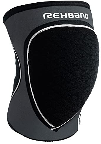 Rehband Knieschützer für Volleyball, Handball & Hallensport, Neopren Knieschoner komfortabel & enganliegend, Sport-Knieprotektor für Damen & Herren, Farbe:Stahl Grau, Größe:L