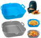 Silicone Air Fryer, 2 Pièces Moule Air Fryer, 20cm Moule Silicone air Fryer, Réutilisable Plat Silicone air Fryer, Air Fryer Silicone Convient pour four Micro Ondes Cuiseur Vapeur (Bleu + Gris)