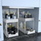 DEKAVA Küchen Organizer, 2 Unter Waschbecken Regal, Schrank Küchenorganizer mit 4 Haken, Schrankkorb für Küche, Bad（weiß）