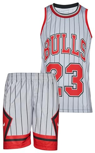 Amdrabola Basketball Kinder Trikot Bausatz, Grey, Komm mit Shorts Basketballfans (140,Grey)