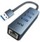 USB Ethernet Adapter, uni USB 3.0 Ethernet Hub mit RJ45 Netzwerk LAN für Windows 11/10/8.1/8/7, für MacBook(mit USB-Port-Version), iMac, Surface, Chromebook usw. -blau