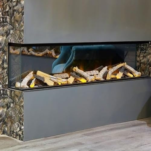 2025 TruFlame PREMIUM 60inch wide Media Wall 3 sided Built in Electric Fireplace