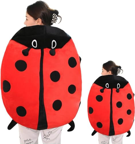 Big Bug Pillow Marienkäfer Kissen Zum Anziehen Niedliches Käfer Plüschkissen Große Größe Marienkäfer Wearable Ladybug Pillow (60cm/23.6inch)
