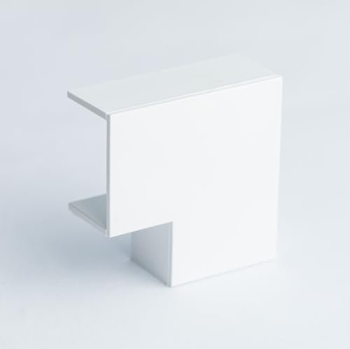 TMW Profiles 1M White PVC Wire Conduit - Mini Trunk Cable Management Hider, Self Adhesive, Flat Angle Joint (25mm)
