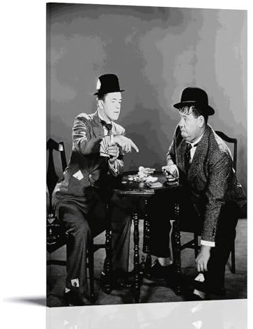 REOTTO Oliver Hardy And Stan Laurel Poster Dekorative Malerei Leinwand Wandkunst Wohnzimmer Poster Schlafzimmer Malerei,Wandkunst Bilddruck Moderne Familienzimmer Dekor 24x36inch(60x90cm)