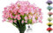 Siganorpy 8 Pcs Artificial Daffodils Flowers Outdoor Table Vase Artificial Flowers Resistant Fake Flowers Faux Flowers Shrubs for Indoor Outside Garden Porch Window Box Home Decoration (Pink)