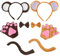 UILYNIU 8 Stück Tieraffe Kostüm Set, Affenohren Fliege Handschuhe und Langen Schwanz Set, für Erwachsene Kinder Tier Fasching Kostüm Karneval Haarbänder Cosplay Affenkostüm