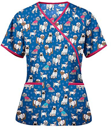 Chnnamzu Pflege Kasack Damen Sommer Berufsbekleidung Pflege Damen Arbeitshose Damen Pflege Arbeitskittel Damen Kasacks Damen Pflege Bunte Motive