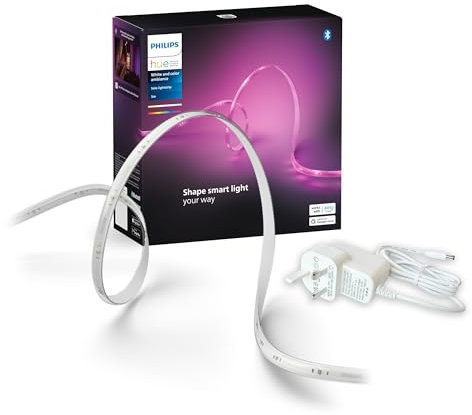 Philips Hue Indoor 5-Meter Smart LED Solo lightstrip Base Kit - 1 Pack - Control with Hue App - Works with Alexa, Google Assistant and Apple HomeKit, Plug Type G