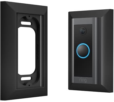 Hidden River Lab Genuine Wall Plate for Ring Video Doorbell Wired(Model 5AT3T5) - Premium Ring doorbell Mount - Black