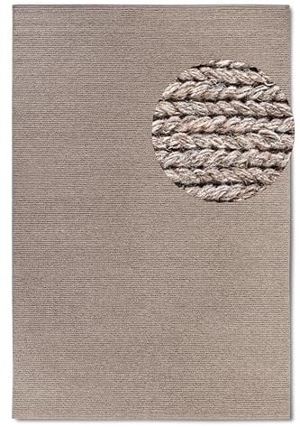 Villeroy & Boch Wollteppich Francois - Natur Wohnzimmerteppich - Handgewebt & Natürlich - Boho Teppich Wolle für Wohnzimmer, Schlafzimmer, Esszimmer, Flur, Küche – Linen, 190x280cm