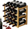 Stackable Wine Rack - Modular Wine Storage Solution, Holds Multiple Bottles | Floor Freestanding Wine Holder Display Shelf, Durable Elegant Wine Rack for Home Kitchen Bar, Customizable, Stackable
