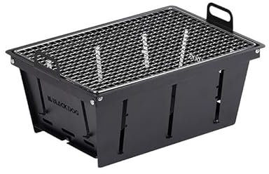 Naturehike Blackdog Portable Small Grill, Outdoor Stainless Steel Charcoal Grill Used for IGT Dining Table, Easy Set Up for Outdoor Barbecues Camping Traveling Picnics Garden Beach Party - Black