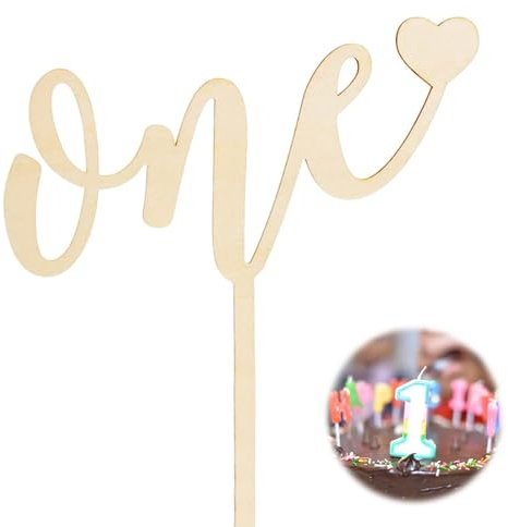 Cake Topper 1. Kuchen Deko, Holz Cake Topper One, 1 Jahr Party Deko Geschenk, Tortendeko Mädchen Junge
