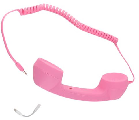 SYH&AQYE Retro Telefonhörer, Strahlungssicherer Telefonhörer mit 3,5 mm Buchse, Handy Empfänger, MIC Mikrofon für Mobiltelefon, Smartphone (Rötung)