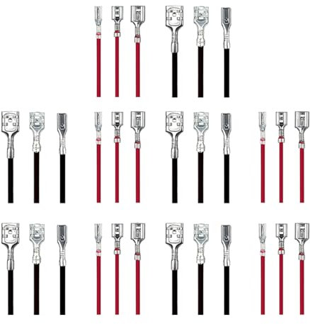 Lot de 30 connecteurs de bêche femelles 2 8/4 8/6 3 mm avec manchon isolant et connecteur rapide de fil, facile à utiliser