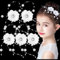 BOOMTOP 5 Stück Haarspangen Mädchen Kommunion Haarschmuck Weiß Blumen Hochzeit Haarklammern Prinzessin Blumenmädchen Kopfschmuck Haarclips mit Perlen Blüten für Taufe Konfirmation Geburtstag