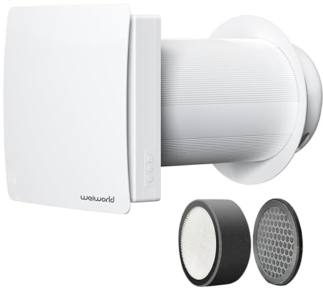 Weiworld Ventilateur de ventilation mural HEPA avec WiFi et télécommande, évent mural ultra silencieux avec moteur EC, système d'admission d'air frais et d'échange d'air pour chambre à coucher, bureau