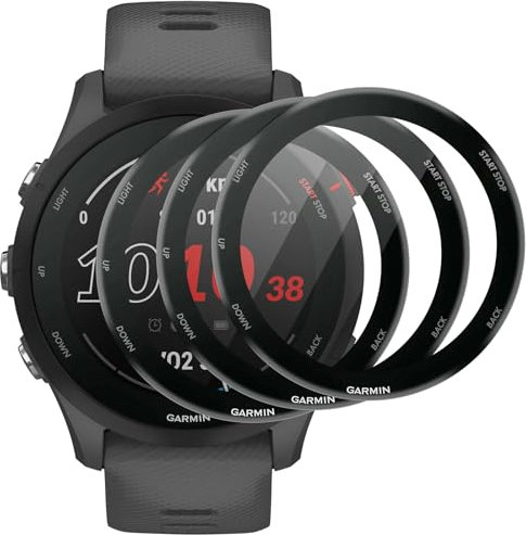 Knrlqim 3 Pièce Verre Trempé pour Garmin Forerunner 255 Smartwatch Protection Écran,9H HD Protecteur D'écranSans Bulles Anti-Rayures 3D Incurvé Couverture Complète pour Garmin Forerunner 255