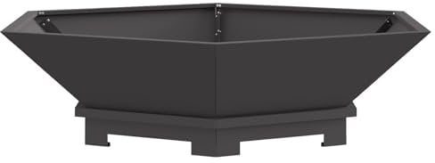 vidaXL Braciere Esagonale Nera 100x100x28 cm Acciaio