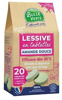 Tablettes de lessive à l'amande douce, 20 doses