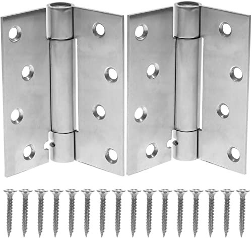 DOITOOL Charnières De Porte à Fermeture Automatique En Acier Inoxydable 2 Pièces Ajustables 4 Pouces Pour Portes Intérieures Et Extérieures Ressorts Robustes Silencieuses