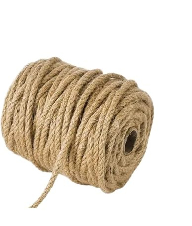 QAUUCP Hanfseil Natürliches Juteseil, Hanfseil, Kordel, Schnur, Bindfäden, Sackleinen, Juteschnur for Heimwerkerarbeiten, Gartenarbeit, Hängematte, Heimdekoration(12mm 1meter)