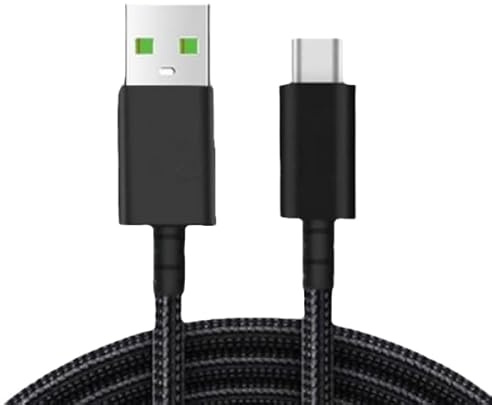Replacement USB C charging cable compatible with Razer Viper V3 Pro, Basilisk V3 Pro, Viper V2 Pro, DeathAdder V3 Pro mouse; BlackWidowV3 Mini, BlackWidow V3 Pro, Deathstalker V2 Pro keyboard (6 feet)