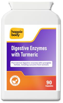 Digestive Enzymes with Turmeric | Ginger and Bromelain |Food Breakdown and Bloating Relief | 90 Capsules | UK Made
