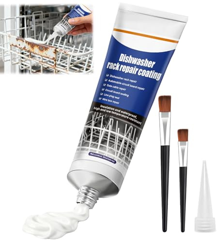 Dishwasher Rack Repair Kit, Waterproof, Resistant to High Temperature, 50ml | Dishwasher Rack Repair Coating White, Durable Rust Resistant Waterproof Protective Coating, Fits Most Dishwashers for Rack