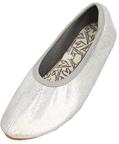 Beck Mädchen Basic Glitzer Gymnastikschuhe, Silber, 29 EU
