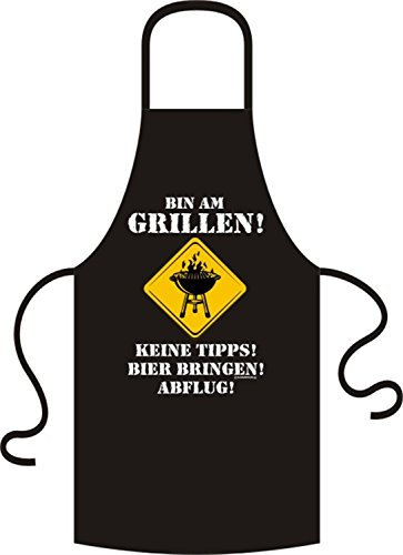 Fun Spruch Grillschürze Bin am GRILLEN! Keine Tipps
