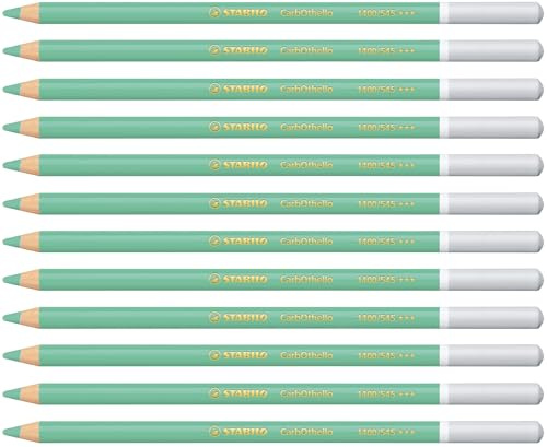 STABILO CarbOthello - Chalk-Pastel Pencil | Pack of 12 - Green Light