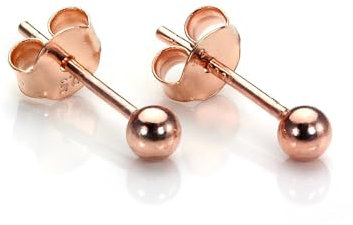 Rose Gold Plated Sterling Silver 3mm Ball Stud Earrings