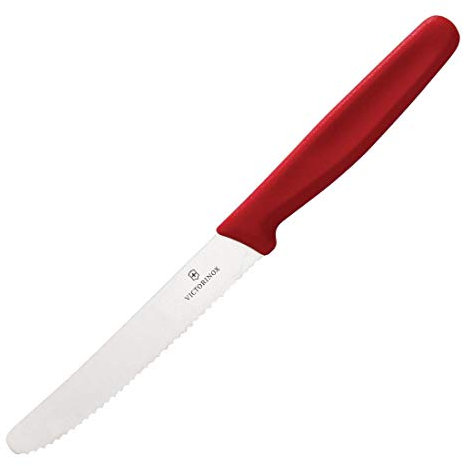 Victorinox Cuchillo Tomate P.Redonda Sierra,Rojo 5.0831, Acero Inoxidable