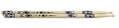 Hotsticks Artisticks Wood Tip 7A Drumsticks - Gray Skull