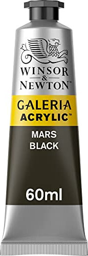 Winsor & Newton 2120386 Galeria Acrylfarbe, hohe Pigmentierung, lichtecht, buttrige Konsistenz, 60 ml Tube - Marsschwarz